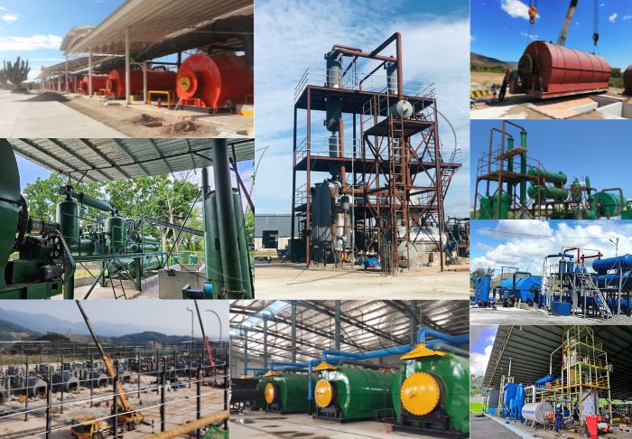 Cas de projets d'usine de pyrolyse de pneus en plastique Usine de pyrolyse de pneus en plastique