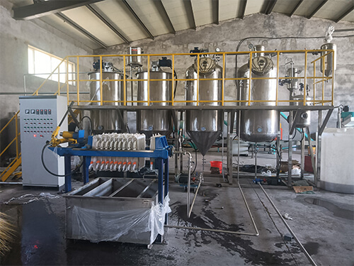 Oil refining production line