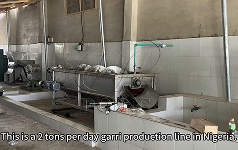 Un équipement de fabrication de garri de petite production de 2 tonnes par jour a été installé avec succès au Nigeria