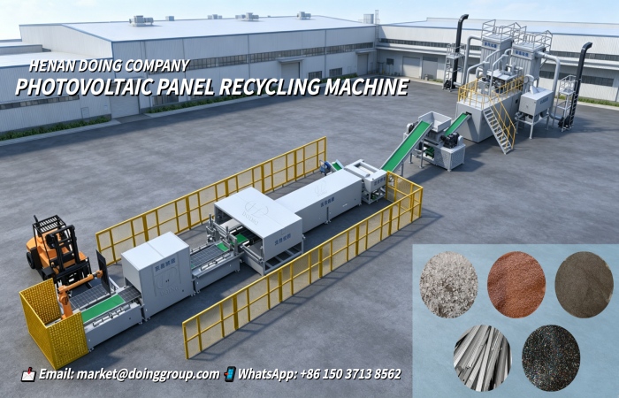 Machine de recyclage de panneaux solaires