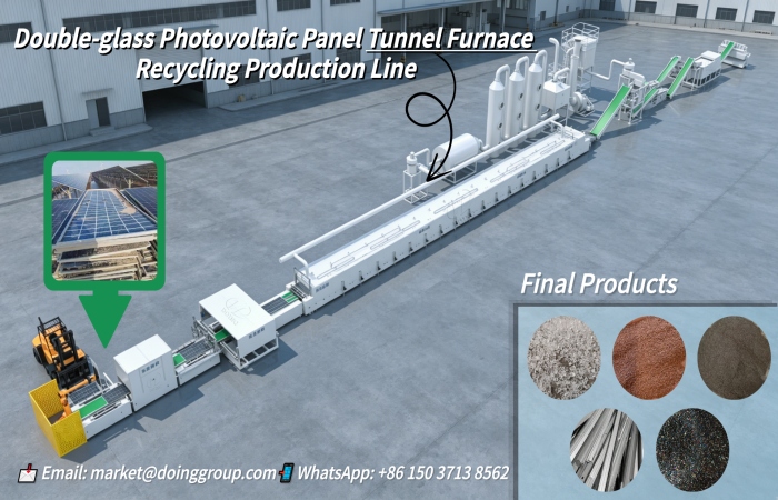 Ligne de production de recyclage de panneaux photovoltaïques à four tunnel